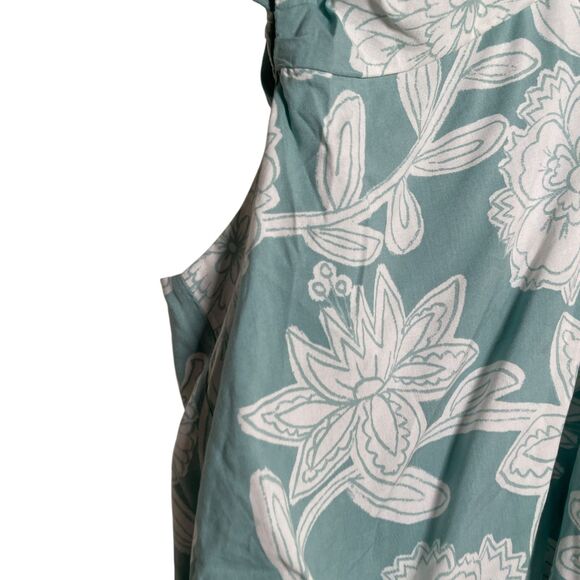 Loft Blouse Women's Large V-Neck Cap Sleeve Bubble Floral Boho Shirt Top - Picture 4 of 9